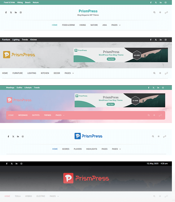Header Variants